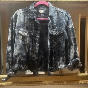 Cropped Tie-dye Jean jacket